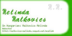 melinda malkovics business card